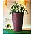 Vaso para plantas polietileno ESTILO redondo escovado n2 com prato coletor - Imagem 1