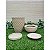 kit com 2 vasos polietileno redondo diamante P e Bacia Mini com pratos - Imagem 2