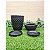 kit com 2 vasos polietileno redondo diamante P e Bacia Mini com pratos - Imagem 3