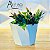 Vaso para plantas decorativos redondo torcido M estilo fibra de vidro - Imagem 1