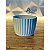 Vaso para plantas decorativo redondo listrado M estilo fibra de vidro - Imagem 2