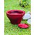 Vaso polietileno liso espelhado Elegance n1 com prato - Imagem 2