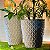 kit com 2 vasos para plantas polietileno redondo diamante M e G com prato coletor - Imagem 1