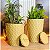 Kit 2 Vasos Decorativos para Plantas em Polietileno Redondo Diamante M e G com Pratos | Interno e Externo - Imagem 2