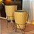 Kit com 2 Vasos coluna redonda diamante P com prato coletor + suporte de ferro - Imagem 1