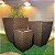 KIT com 3 vasos polietileno para plantas quadrado diamantado P, M e G - Imagem 1
