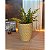 Kit Vaso redondo diamante P com planta artificial folhagem B ( 5022) - Imagem 1