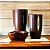 Kit com 3 vasos estilo mármore redondo 2 P e bacia M com pratos - Imagem 3