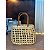 Bolsa de Praia Vazada Palha de Taboa 27x11x21 com alça de couro - Imagem 2