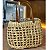 Bolsa de Praia Vazada Palha de Taboa 27x11x21 com alça de couro - Imagem 1