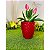 Kit Vaso polietileno redondo diamante + planta artificial primavera - Imagem 8