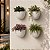 Kit com 4 Vasos de Parede Gancho 12cm com plantas flores decorativo interno e externo em Polietileno - Imagem 1