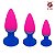 Kit de 3 Plug Anal Cônico em Silicone com Ventosa Color - 3 Tamanhos Diferentes - VipMix - Imagem 1