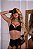 Conjunto Sofia – Sutiã com Bojo, Renda e Tule Liso com Cinta Liga e Acessórios - Preto - Imagem 1