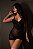 Camisola Bianca – Tule Transparente e Renda + Calcinha Fio Dental - Preto - Imagem 2
