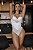 Body Gabi – Com Bojo, Tule Liso e Renda + Recortes Modernos com Transparência - Branco - Imagem 2
