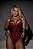 Body Alexia – Com Bojo, Renda Colorida + Strappy Frontal e Costas Nus - Preto c/ Vermelho - Imagem 1