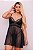 Camisola Camélia – Conjunto Sexy com Tule e Renda - Preto - Imagem 2