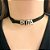 Choker Preta Regulável Com Palavras Em Letras Prata - Imagem 1