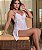 Camisola Marileia - Camisola de Tule Sexy com Calcinha e Pérola – Branco - Imagem 3