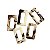 Argola de Resina Retangular - Cor Mescla 6,5 cm x 3,4cm - Imagem 2