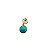 Cursor de Zíper com Pingente - Pedra Azul - Imagem 1