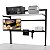 Bancada de Trabalho Ergonômica Para Expedição com Suporte Cpu Monitor Wp Connect - Imagem 2