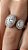 Anel Zircônias Duo Oval Cravejada Cristal Prata Ajustável - Imagem 1