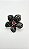 Broche Flor Vintage Strass Preto Prata - Imagem 1
