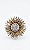 Broche Vintage Flor Banho Duplo Prata e Dourado Strass - Imagem 1