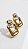 Brinco Geométrico Chatons Cristal Aço Dourado - Imagem 3