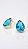 Brinco Gota Chaton Azul Dourado - Imagem 2