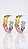 Brinco Argola Premium Zircônias Coloridas Oval 4 Garras Dourada - Imagem 2