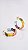 Brinco Argola Premium Zircônias Coloridas Oval 4 Garras Dourada - Imagem 3