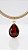 Colar Cordão Encerado Bege Pingente Gota Cristal Vermelho Banho Ouro 18K - Imagem 2