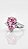 Anel Gota Zircônia Rosa Cravejado Prata Ajustável - Imagem 4