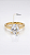 Anel Solitário Oval Zircônia Aço Dourado - Imagem 4