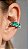 Brinco Piercing Fake Zircônias Turquesa Banho Ródio Branco - Imagem 1
