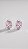 Brinco Oval Orgânico Zircônias Rosa Banho Ródio Branco - Imagem 2