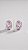 Brinco Oval Orgânico Zircônias Rosa Banho Ródio Branco - Imagem 3