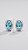 Brinco Oval Orgânico Zircônias Azul Banho Ródio Branco - Imagem 3