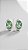 Brinco Oval Orgânico Zircônias Verde Banho Ródio Branco - Imagem 3