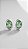 Brinco Oval Orgânico Zircônias Verde Banho Ródio Branco - Imagem 1