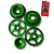 KIT COM 5 POLIAS COM RODA FONICA VERDE - RGTX - Imagem 1