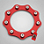 MOLDURA DE ESCAPE 5 POLEGADAS  INOX  + ANODIZADO - VERMELHO - Imagem 1