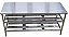 Mesa Em Inox 190x70x90 com plataforma - Imagem 2