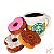 Brinquedo Pelúcia Interativa Para Cães Café e Donuts - Toya - Imagem 1