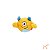 Brinquedo Pelúcia c/ Bolinha para Cães Monstro Baby Cyclope Qmonster P Amarelo - Petta - Imagem 1
