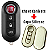 Kit Capa Carcaça Chave Canivete + Capa Silicone Chave Fiat Bravo Grand Siena Palio Punto 500 - Branco/Dourado - Imagem 1
