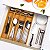Porta Talheres Bambu 4 Divisórias Organizador Para Gavetas - Imagem 3